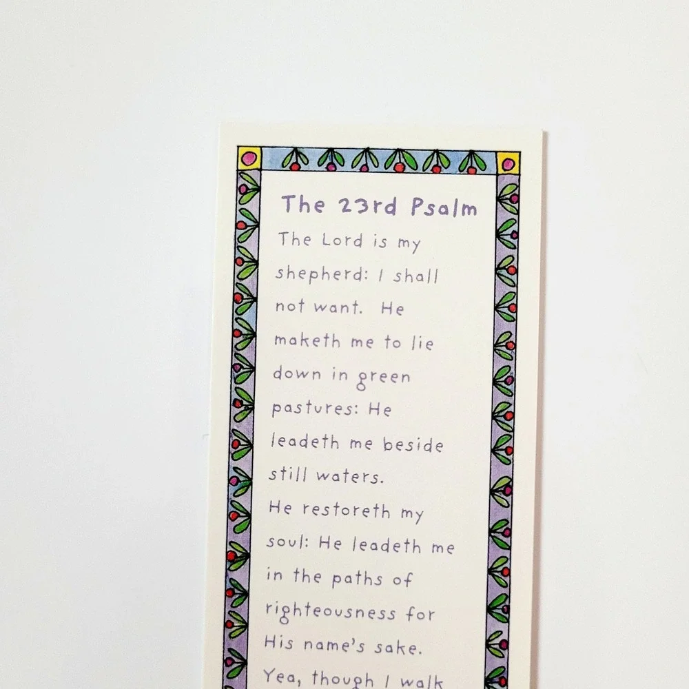 Vintage 90s Psalm 23 Bookmark cottagecore Jone Hallmark- 1990s Thomas Nelson 535